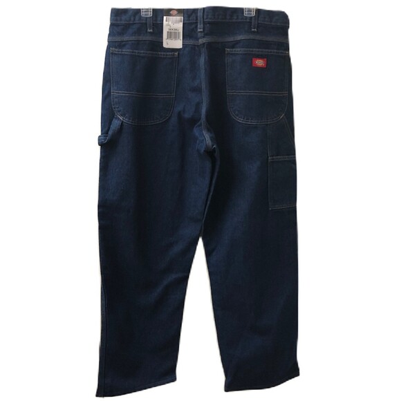 Dickies Men's Denim Blue Jeans Carpenter Utility Occupational Wear W38 Altered - Picture 1 of 13